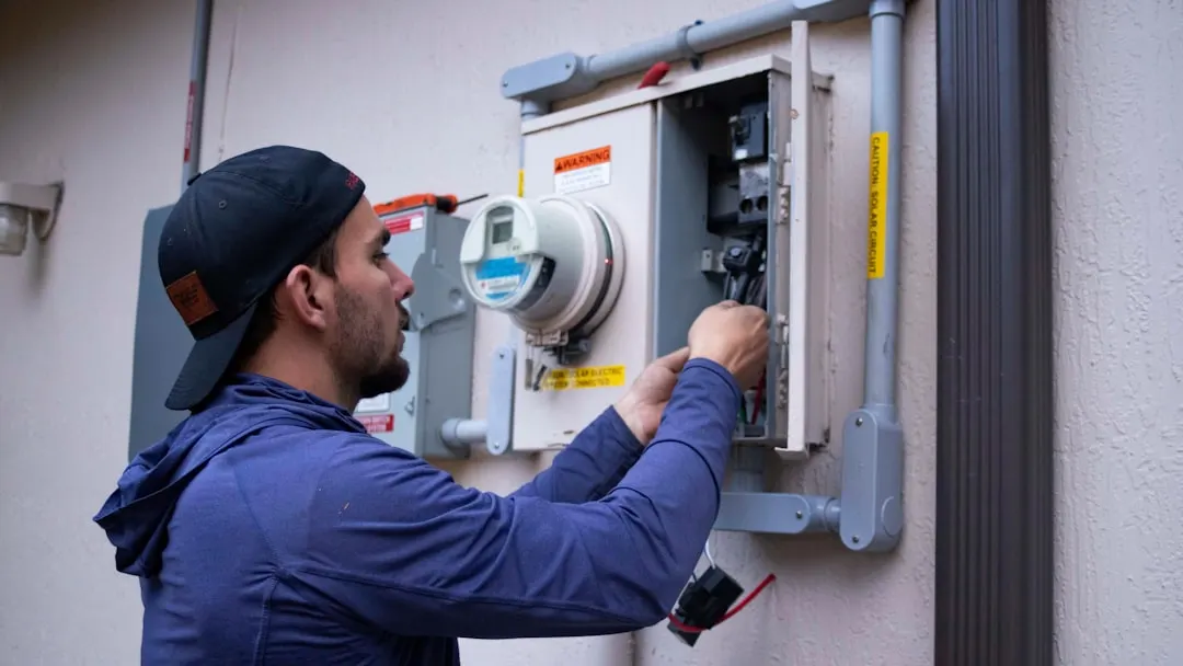 HVAC technician on a maintenance plan visit in Tampa
