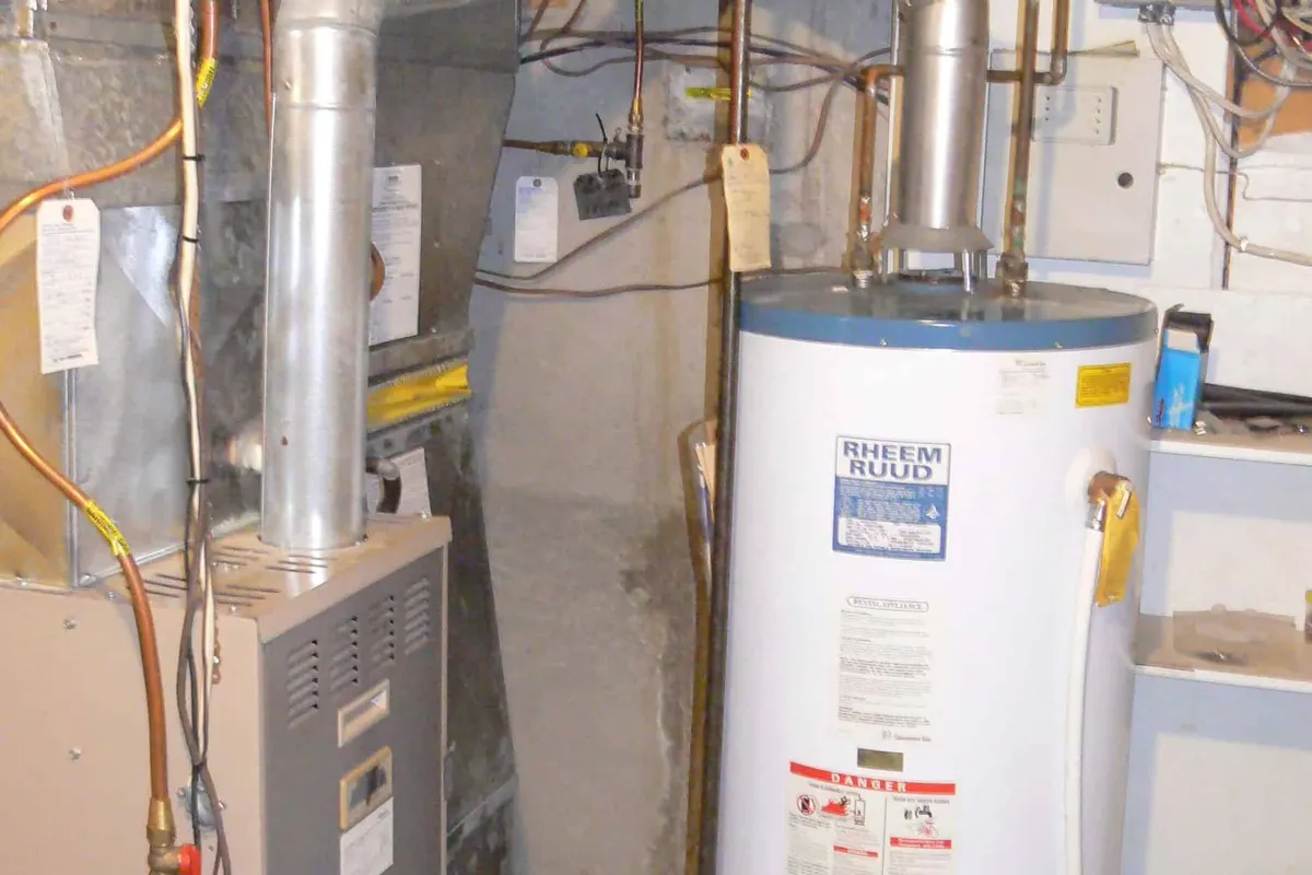 Residential water heater tank in a Tampa home