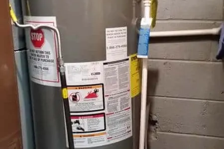 Water heater tank service in a Tampa basement